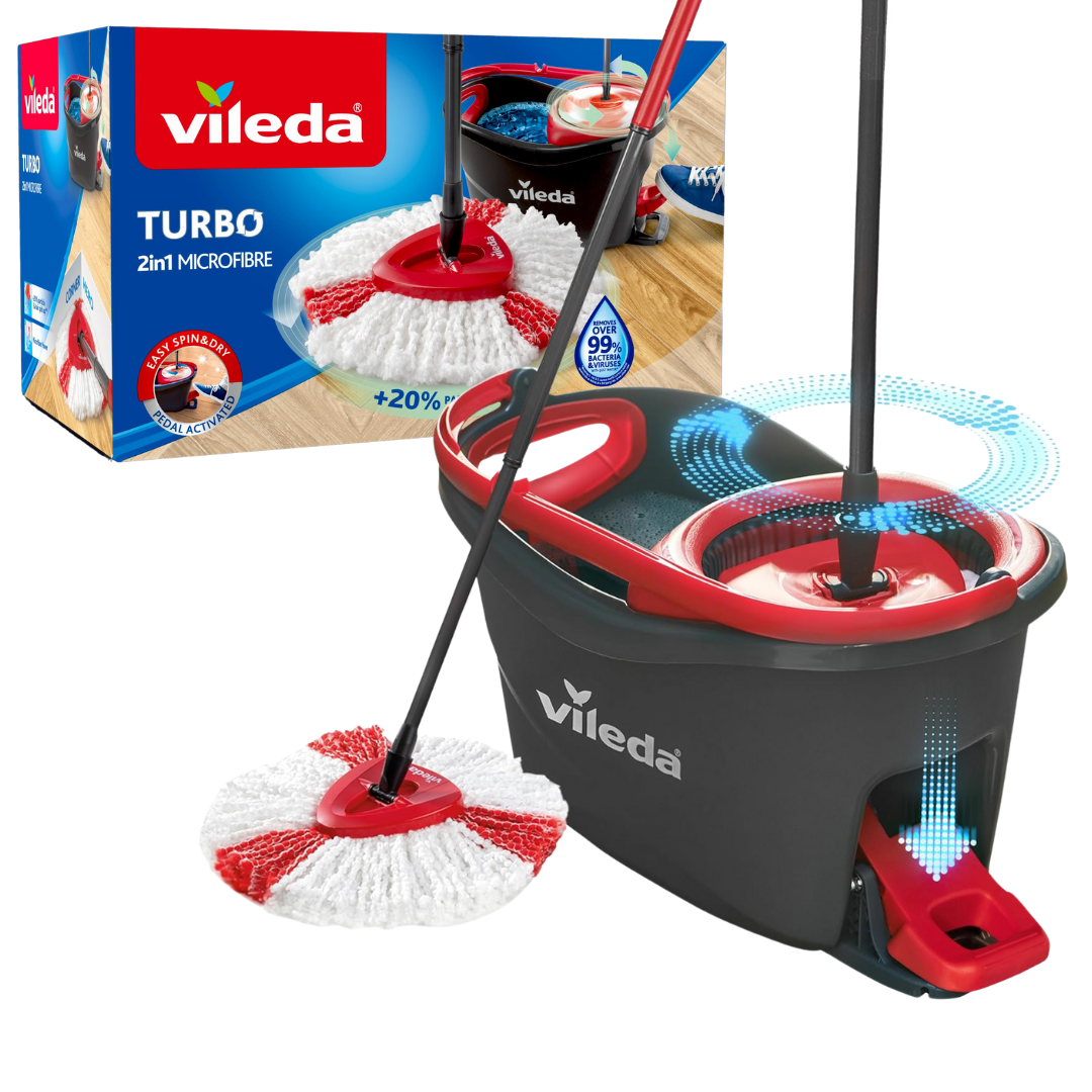 Швабра Vileda Turbo Turbo 2in1 Microfibre набір швабра та відро з віджимом, 1 шт