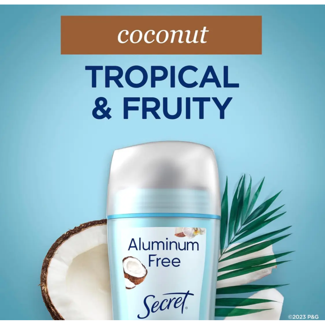 Дезодорант Secret кокос notes of Coconut, без алюмінію, твердий, 68 г