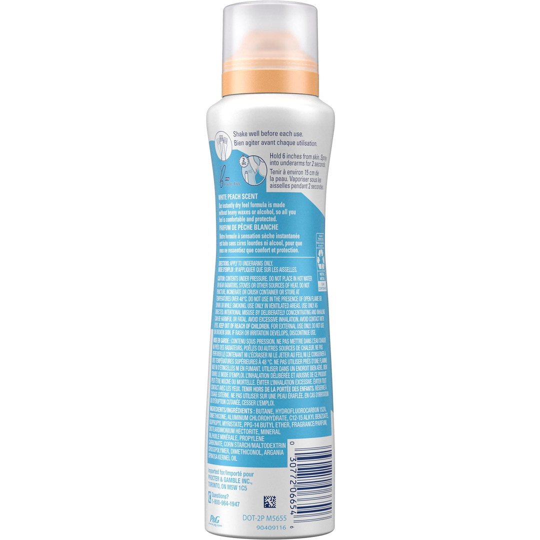 Дезодорант-антиперспірант для жінок персик та органова олія Secret Dry Spray - White peach Argan oil 116 г, 1 шт