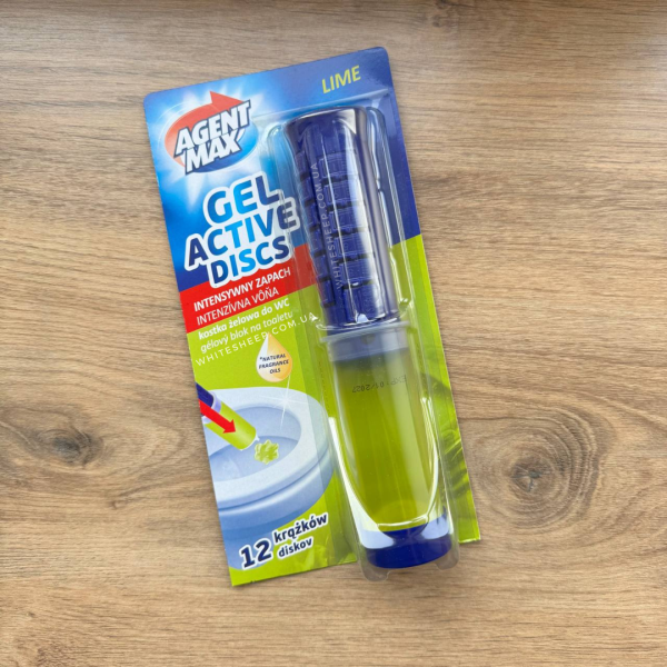Освіжувач для унітазу з аплікатором шприц лайм Agent Max Lime 12 застосувань, 100 г