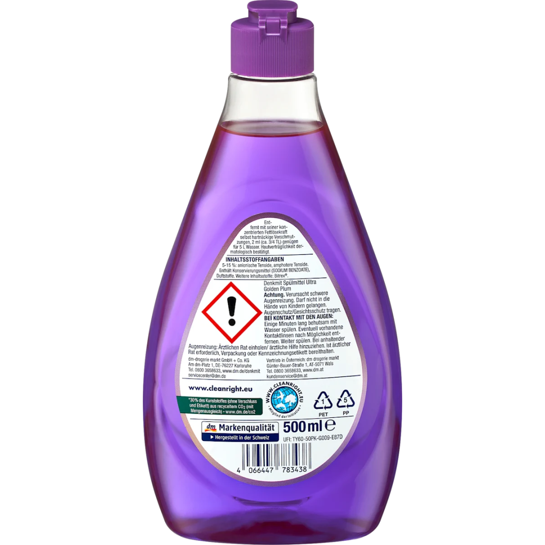 Засіб для миття посуду Denkmit Ultra Golden Plum, 500 мл