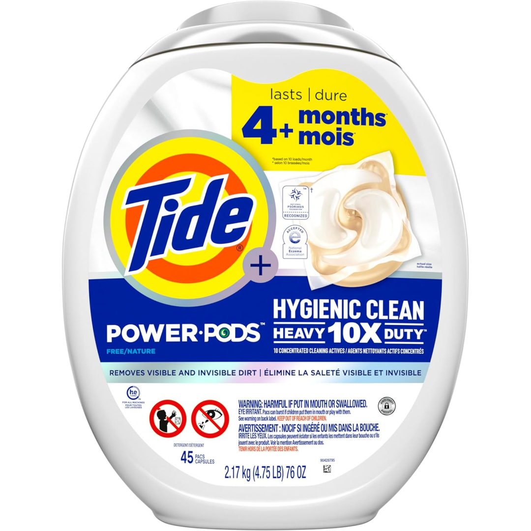Капсули для прання великого розміру універсальні Tide Power Pods Hygienic Clean Heavy Duty 10X, 45 шт