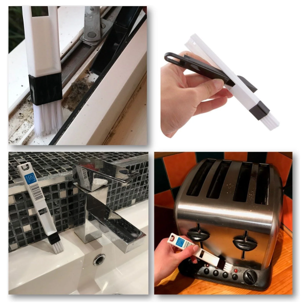 Щітка та совочок DUSTPAN&BRUSH для чищення віконних рам, клавіатури, вентиляційних отворів тощо (різні кольори), 1 шт