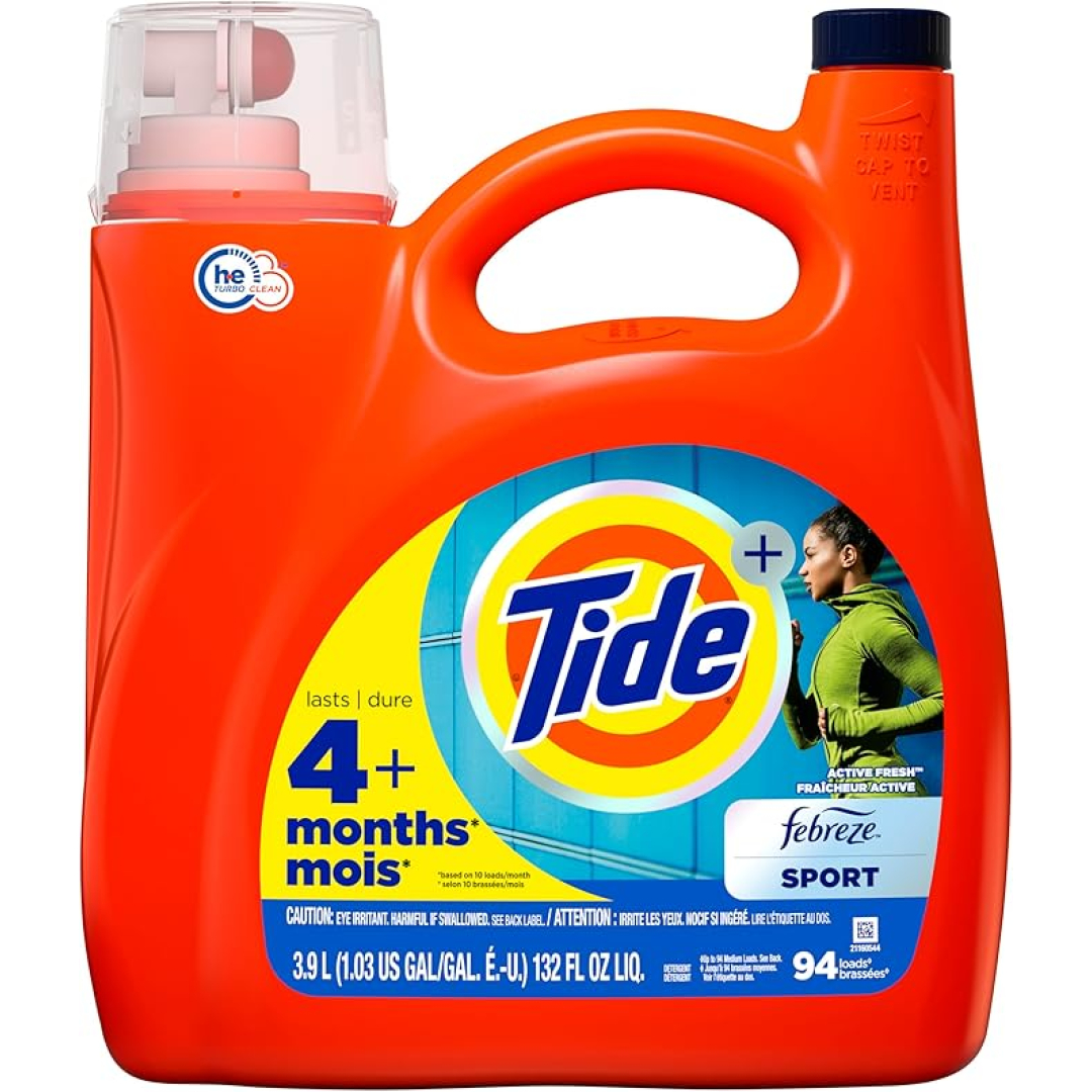 Гель для прання спортивних речей Tide Ultra Sport Febreze, HE Compatible (94 прання), 3,9 л