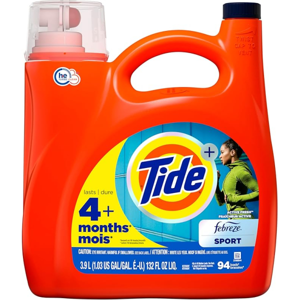 Гель для прання спортивних речей Tide Ultra Sport Febreze, HE Compatible (94 прання), 3,9 л
