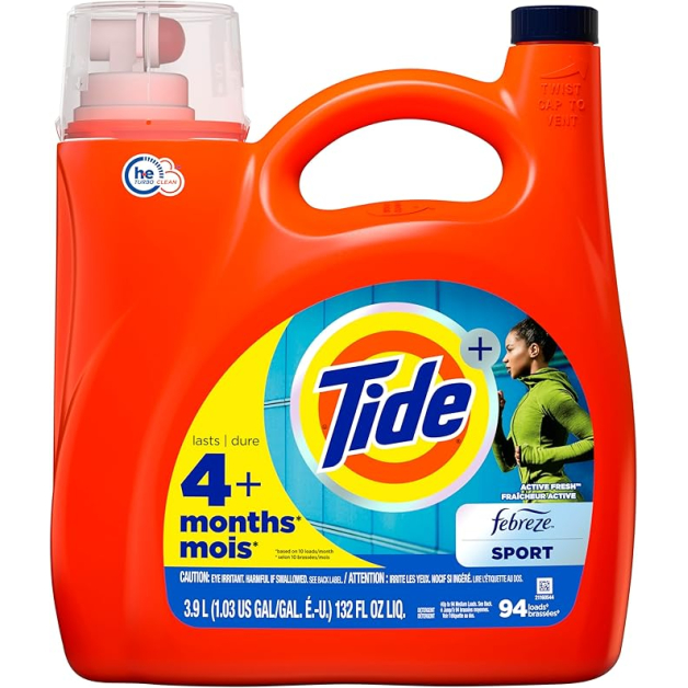 Гель для прання спортивних речей Tide Ultra Sport Febreze, HE Compatible (94 прання), 3,9 л