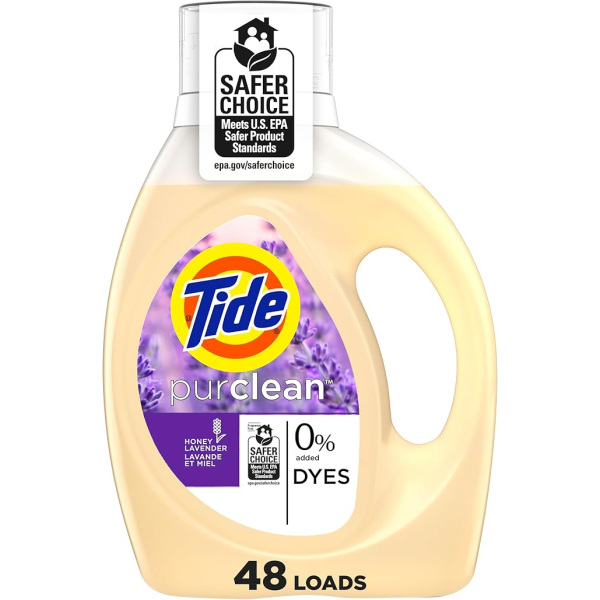 Гель для прання без барвників Tide Purclean Liquid Laundry Detergent, Honey Lavender Scent (48 прань), 1,86 л