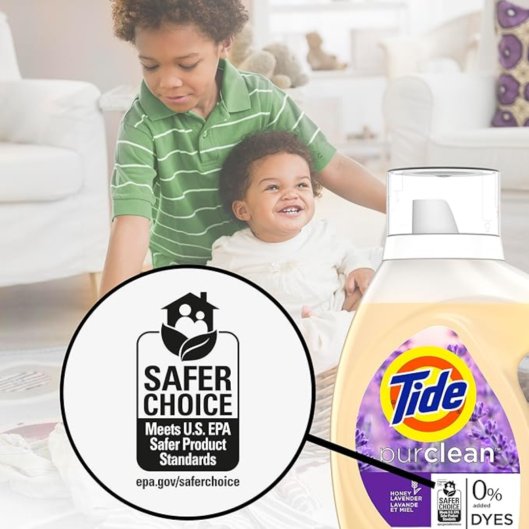Гель для прання без барвників Tide Purclean Liquid Laundry Detergent, Honey Lavender Scent (48 прань), 1,86 л