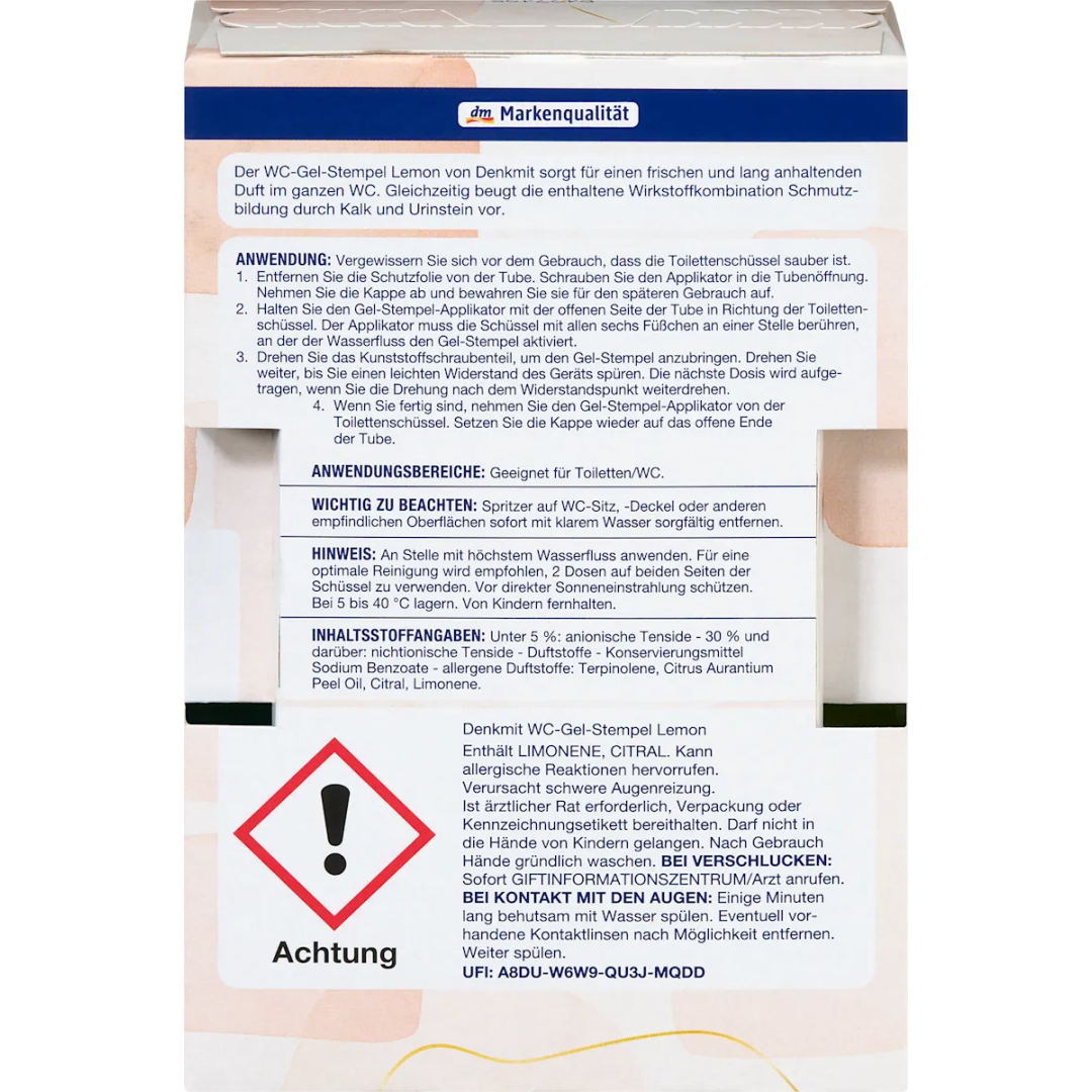 Шприц для туалету Denkmit WC Reiniger Gel Stempel Lemon (12 застосувань), 1шт
