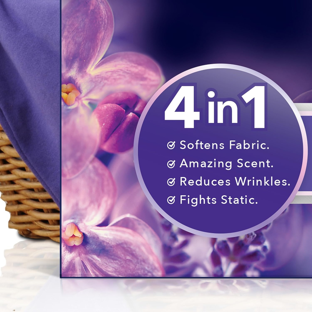 Серветки для сушильних машин Downy лаванда та ваніль Laundry Fabric Softener, CALM, Lavender and Vanilla Bean, 60 шт 