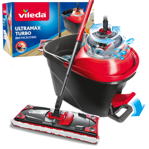 Швабра Vileda Ultramax Turbo набір швабра та відро з віджимом, 1 шт