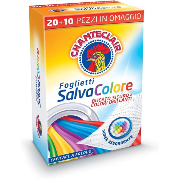 Серветка пастка для кольору під час прання Chanteclair Salva Colore 20+10 шт, 1 уп