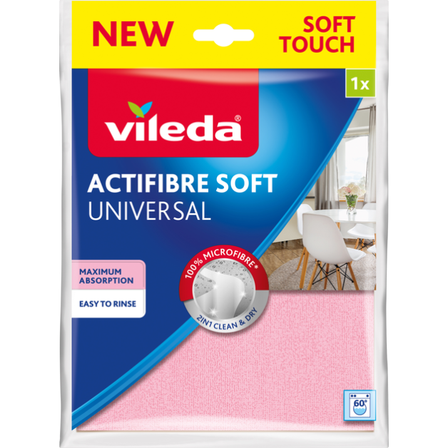 Серветка з мікрофібри Vileda Actifibre Soft 27х32 см, 1 шт
