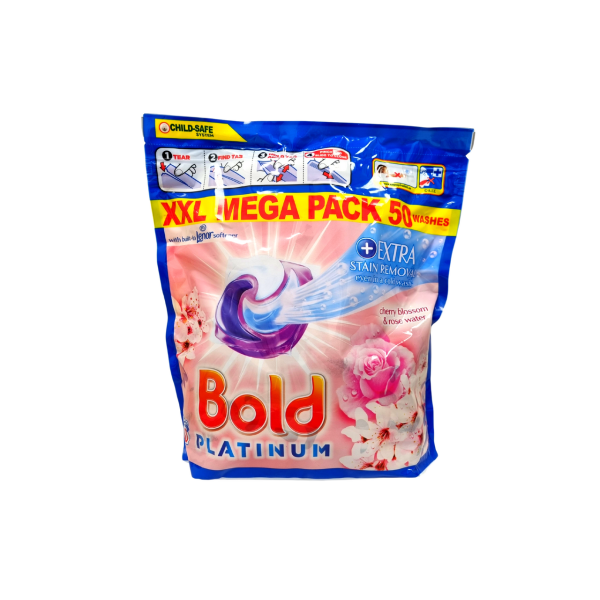 Капсули для прання універсальні цвітіння вишні та троянди Bold Platinum cherry blossom plus Lenor, 50 шт