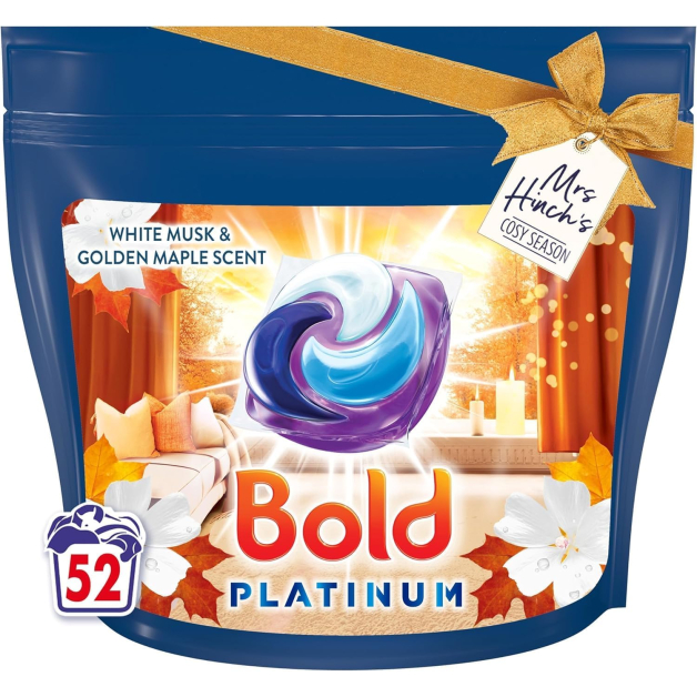 Капсули для прання універсальні Bold Platinum Mrs Hinch's білий мускус та золотистий клен, 52 шт