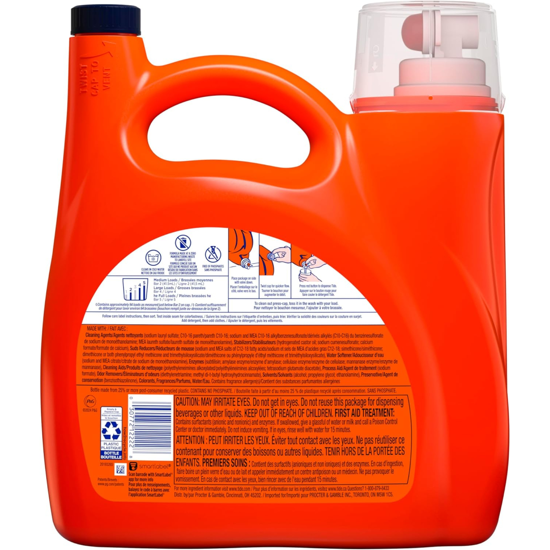 Гель для прання Tide Plus Febreze Freshness, HE Turbo Clean, Botanical Rain (94 прання), 3,9 л