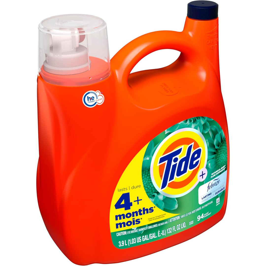 Гель для прання Tide Plus Febreze Freshness, HE Turbo Clean, Botanical Rain (94 прання), 3,9 л