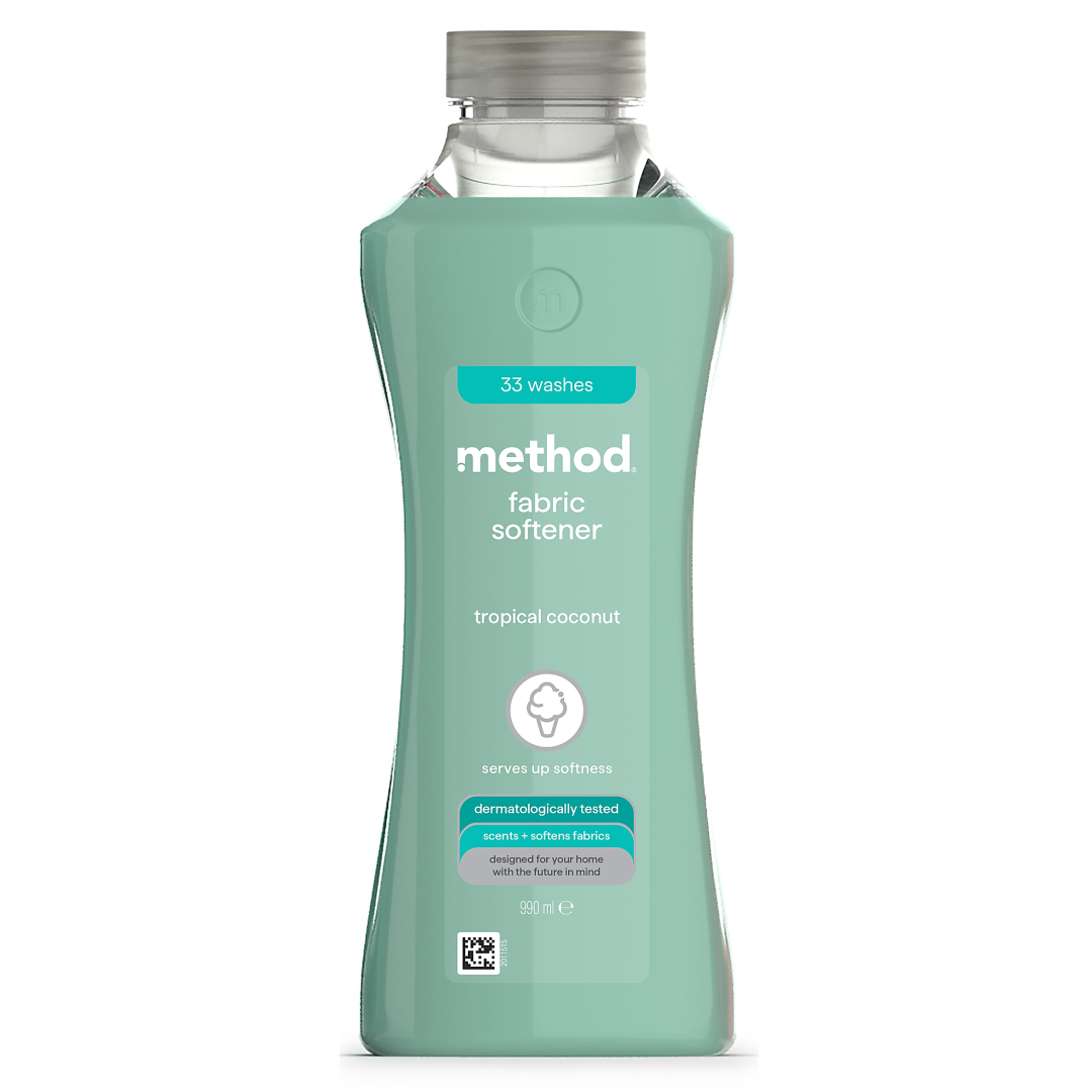 Кондиціонер для білизни парфумований МETHOD тропічний кокос Fabric Softener - tropical coconut, 990 мл