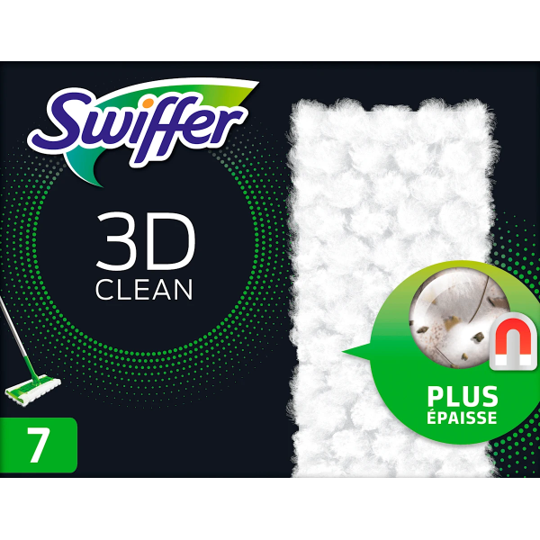 Змінні серветки для швабри Swiffer DRY 3D CLEAN 21X26 см, 7 шт