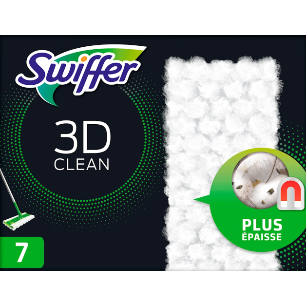 Змінні серветки для швабри Swiffer DRY 3D CLEAN 21X26 см, 7 шт