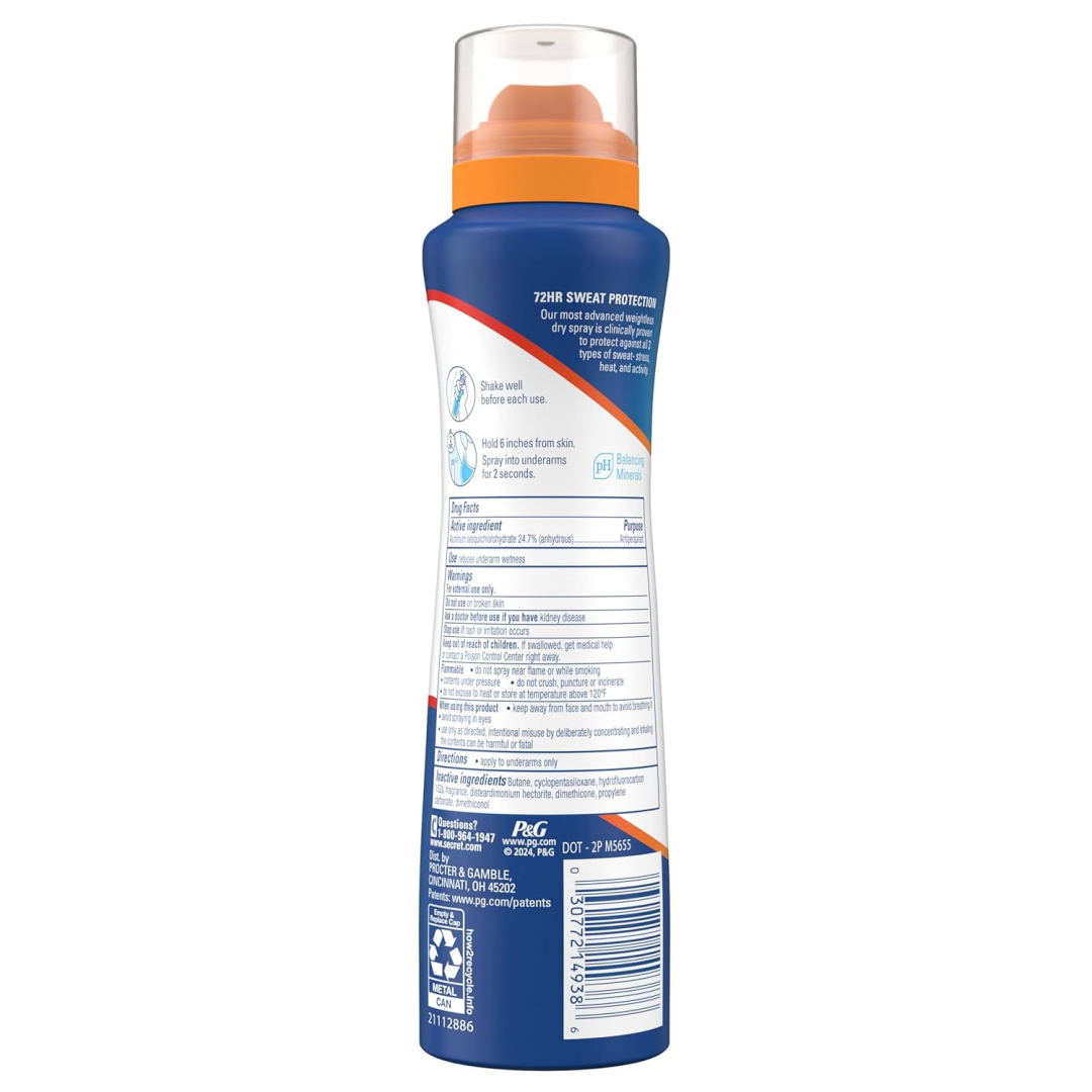 Дезодорант-антиперспірант для жінок Secret Clinical Strength Dry Spray Antiperspirant, 107 г