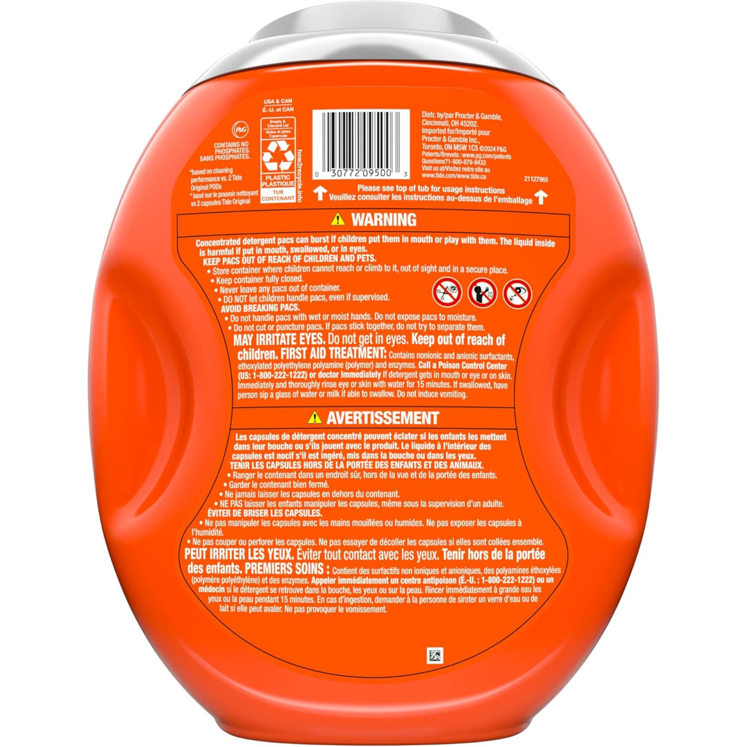 Капсули для прання збільшеного розміру Tide Power PODS Laundry Detergent Pacs with Febreze Sport, 45 шт