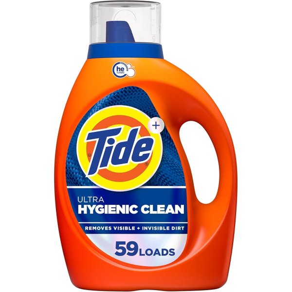 Гель для прання Tide Hygienic Clean Heavy 10X Duty Laundry Detergent Liquid Soap, HE Compatible (59 прань) 2,72 л
