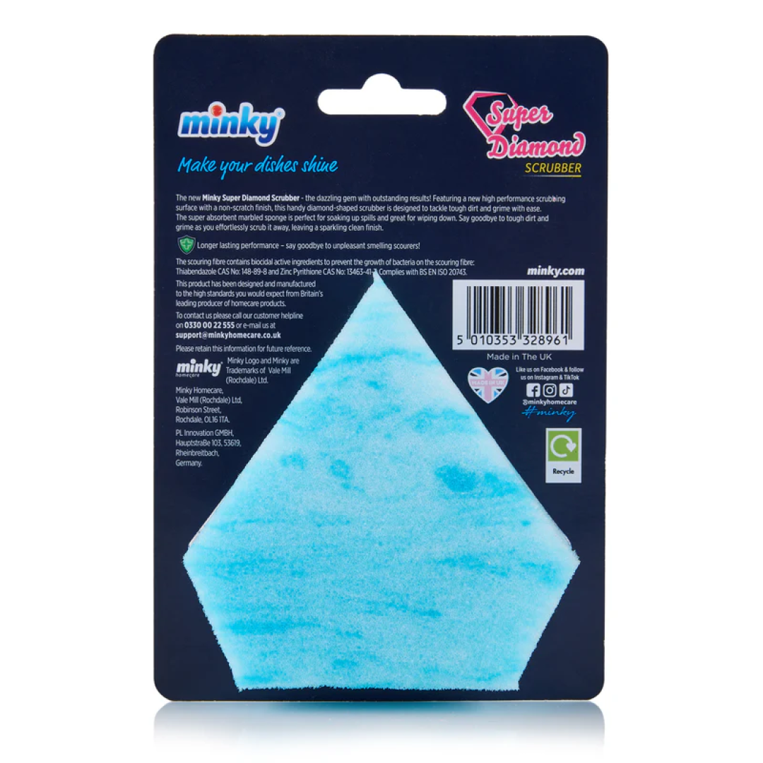 Губка для миття посуду антибактеріальна Minky Super Diamond Scrubber