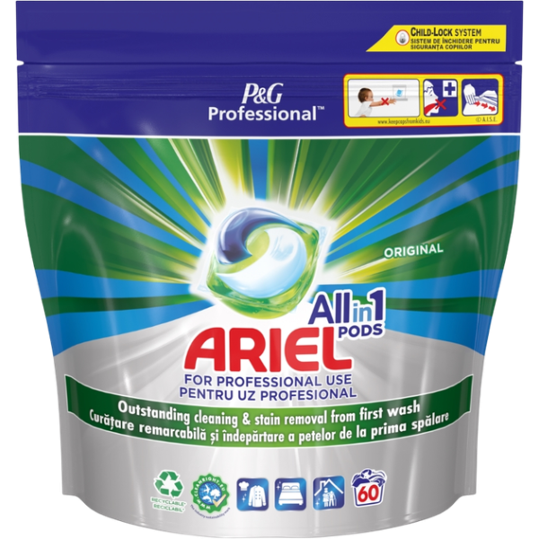 Капсули для прання Ariel Professional All in 1 Original, 60 шт