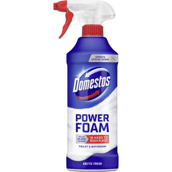 Спрей-піна для чищення унітазу та ванної Domestos Power Foam арктична свіжість, 435 мл