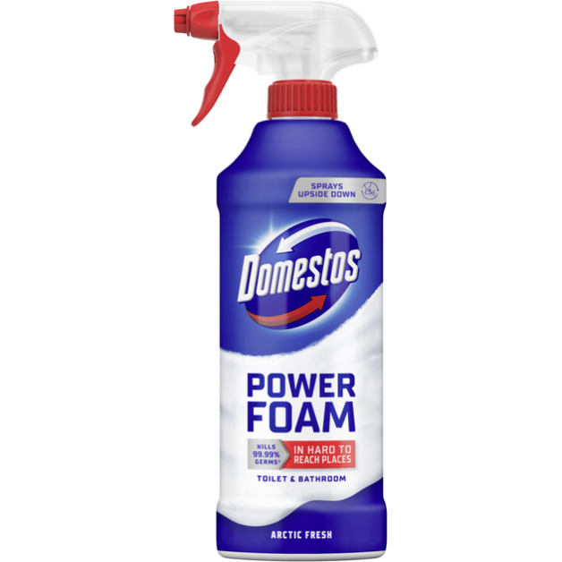 Спрей-піна для чищення унітазу та ванної Domestos Power Foam арктична свіжість, 435 мл
