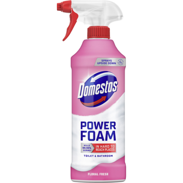 Спрей-піна для чищення унітазу та ванної Domestos Power Foam квіткова свіжість, 435 мл