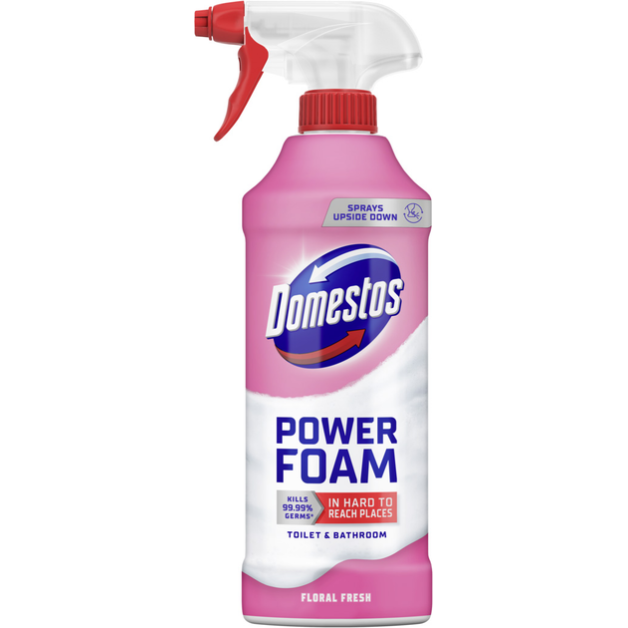 Спрей-піна для чищення унітазу та ванної Domestos Power Foam квіткова свіжість, 435 мл