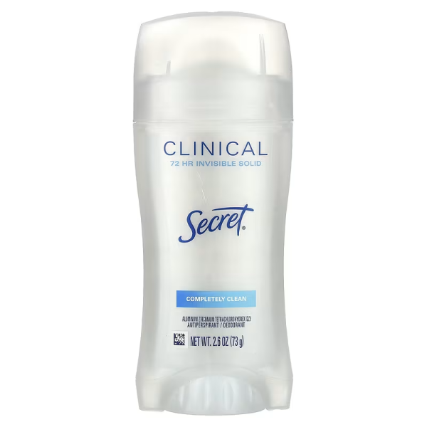 Дезодорант-антиперспірант для жінок Secret, Clinical 72 HR Invisible Solid Deodorant, Completely Clean, 73 г