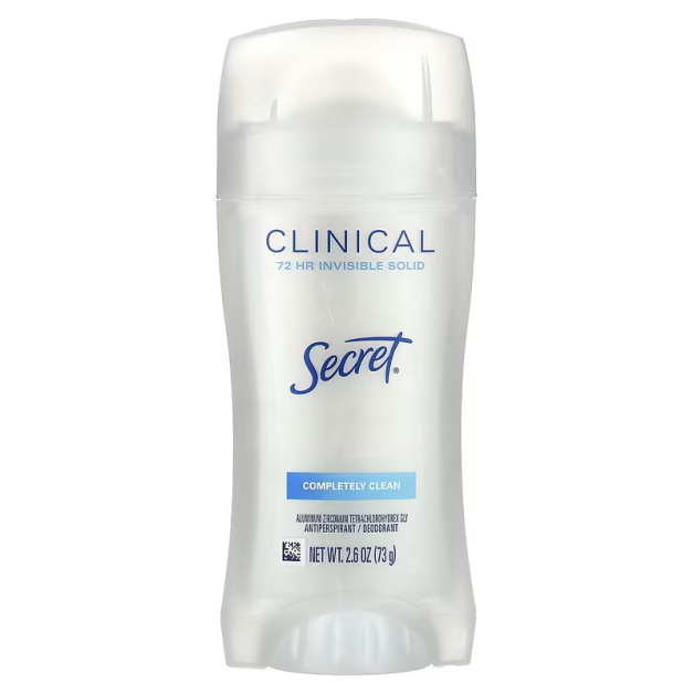 Дезодорант-антиперспірант для жінок Secret, Clinical 72 HR Invisible Solid Deodorant, Completely Clean, 73 г