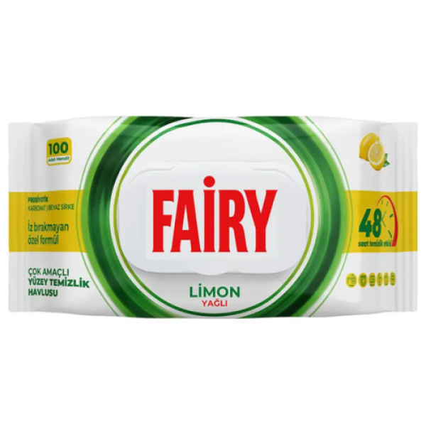 Вологі серветки для прибирання Fairy limon лимон, 100 шт