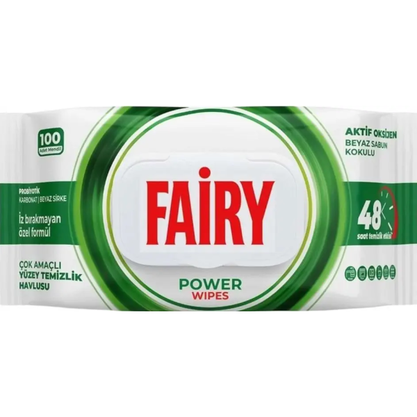 Вологі серветки для прибирання Fairy power, 100 шт