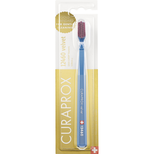 Зубна щітка Curaprox екстра м'яка CS 12460 Velvet бірюзовий з бордовим