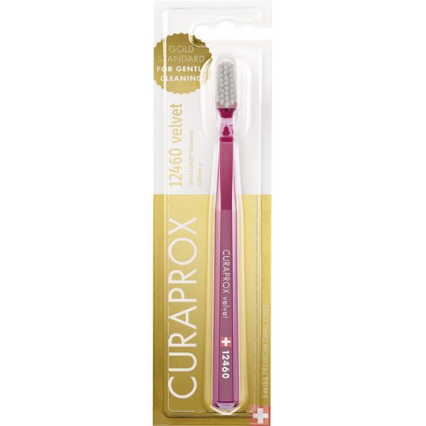 Зубна щітка Curaprox екстра м'яка CS 12460 Velvet бордовий з сірим