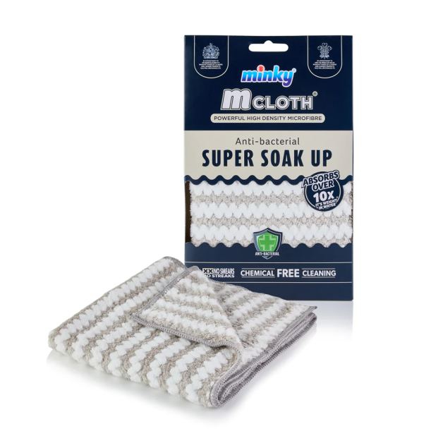 Мікрофібра супер поглинаюча антибактеріальна сіра Minky Cloth Anti Bacterial Super Soak Up 32 х 32 см