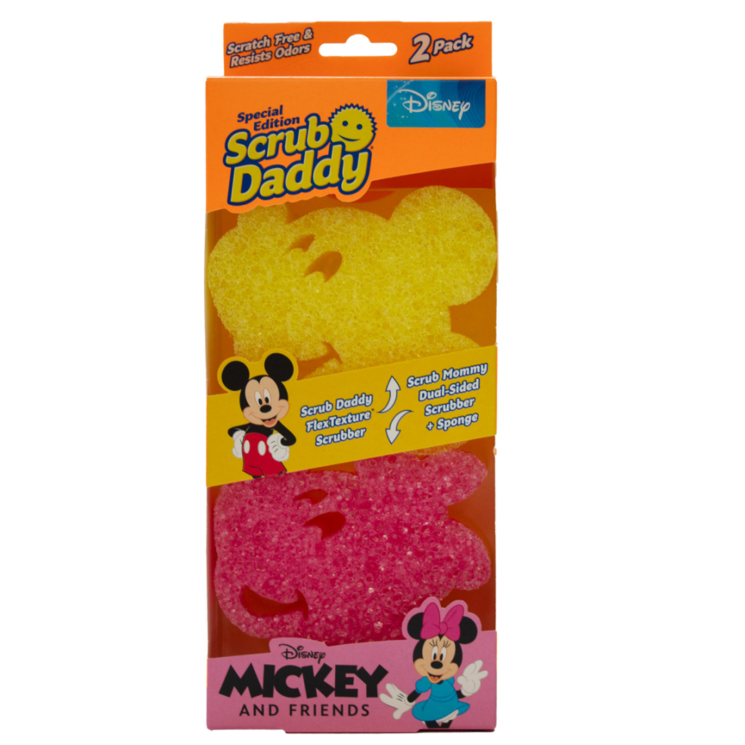 Набір губок для чищення скрабер Міні+ Мікі Маус Disney Mickey Mouse & Disney Minnie Mouse Scrub Daddy twin pack