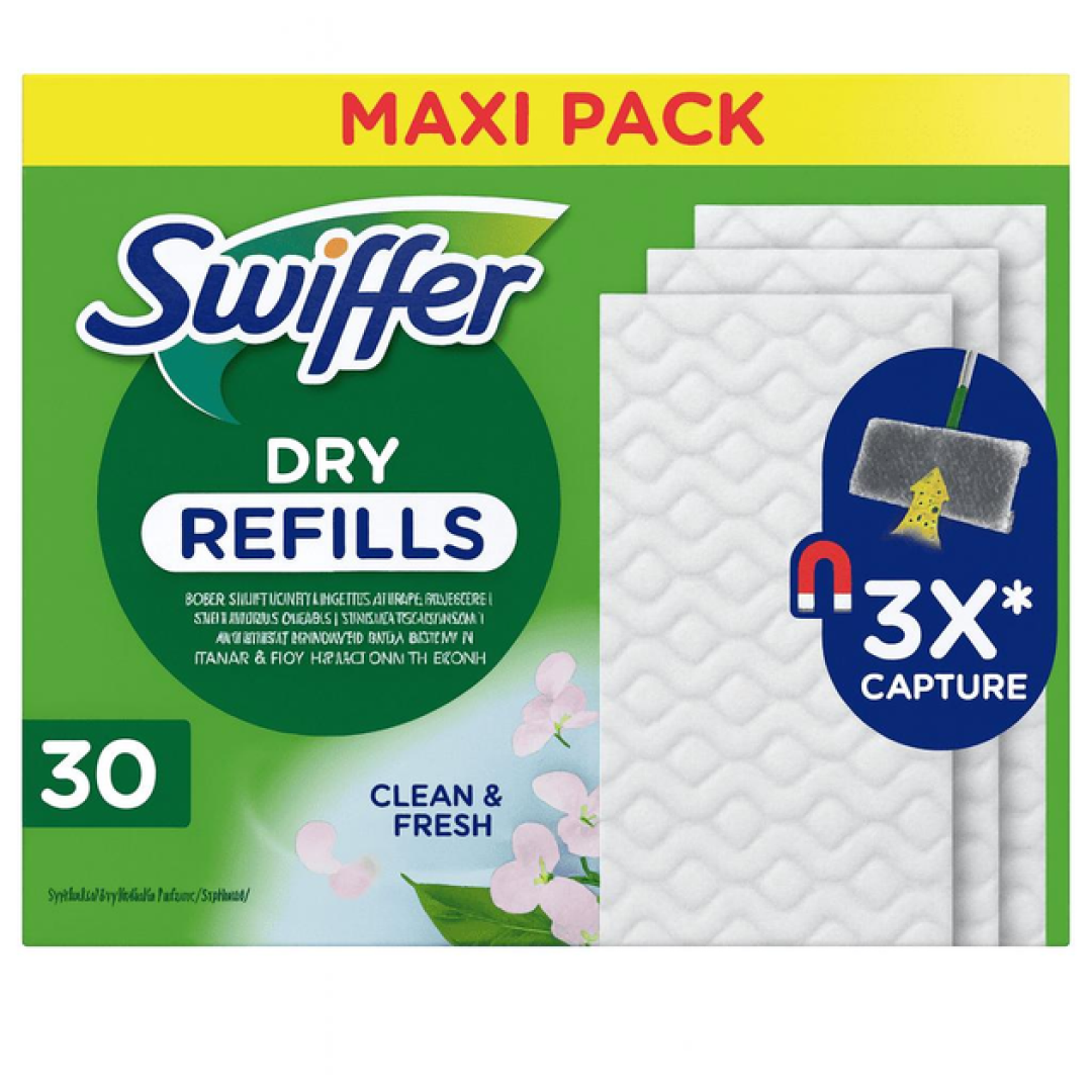 Змінні сухі серветки для швабри Swiffer Dry 30 шт