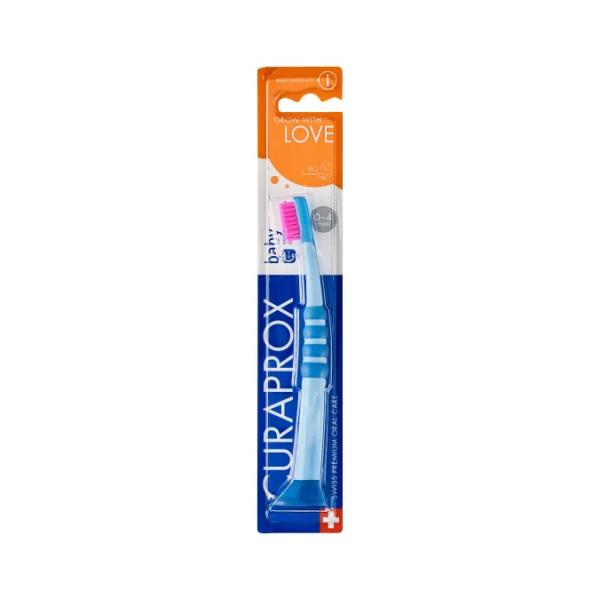 Зубна щітка дитяча Curaprox baby 0-4 років Блакитна з рожевим