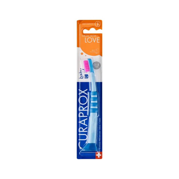 Зубна щітка дитяча Curaprox baby 0-4 років Блакитна з рожевим