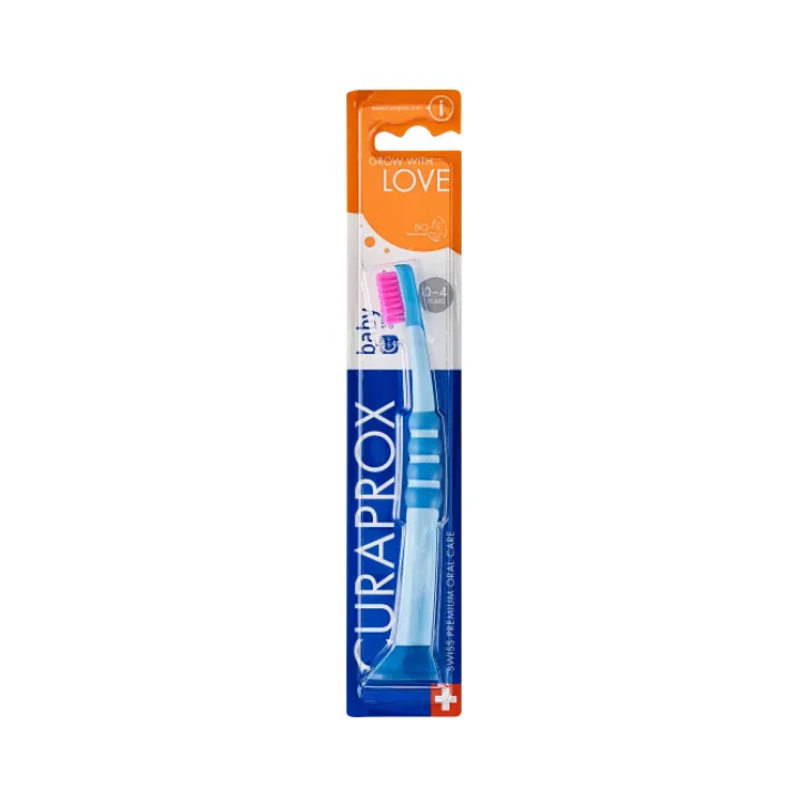 Зубна щітка дитяча Curaprox baby 0-4 років Блакитна з рожевим