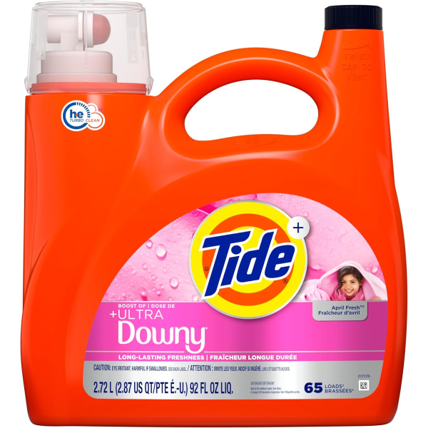 Гель для прання Tide Plus Boost of Ultra Downy Liquid Laundry Detergent, April Fresh Scent (65 прань), 2,72 л 