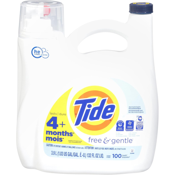 Рідина для прання Tide Free And Gentle Laundry без аромату (100 прань), 3,9 л 