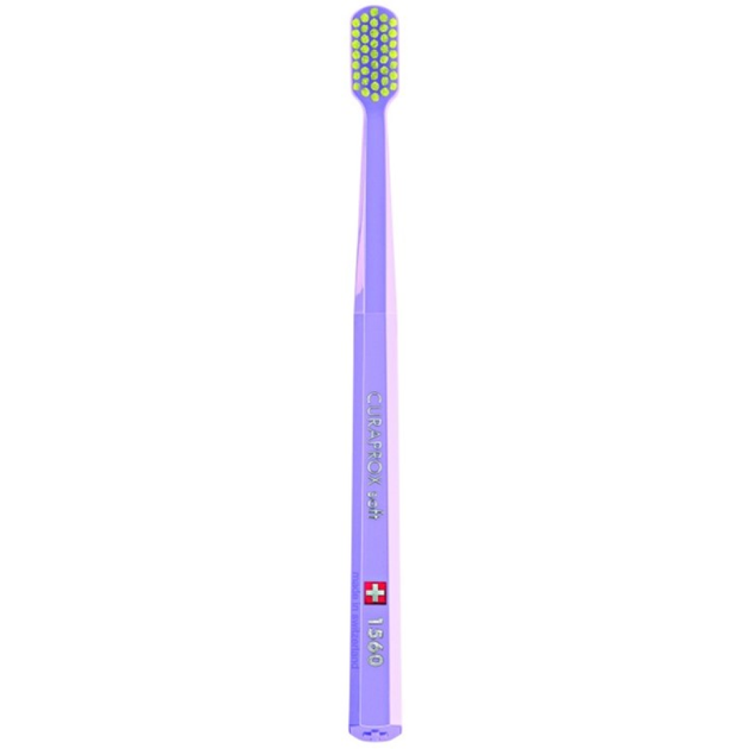Зубна щітка Curaprox CS 1560 Soft м'яка Фіолетова з зеленим