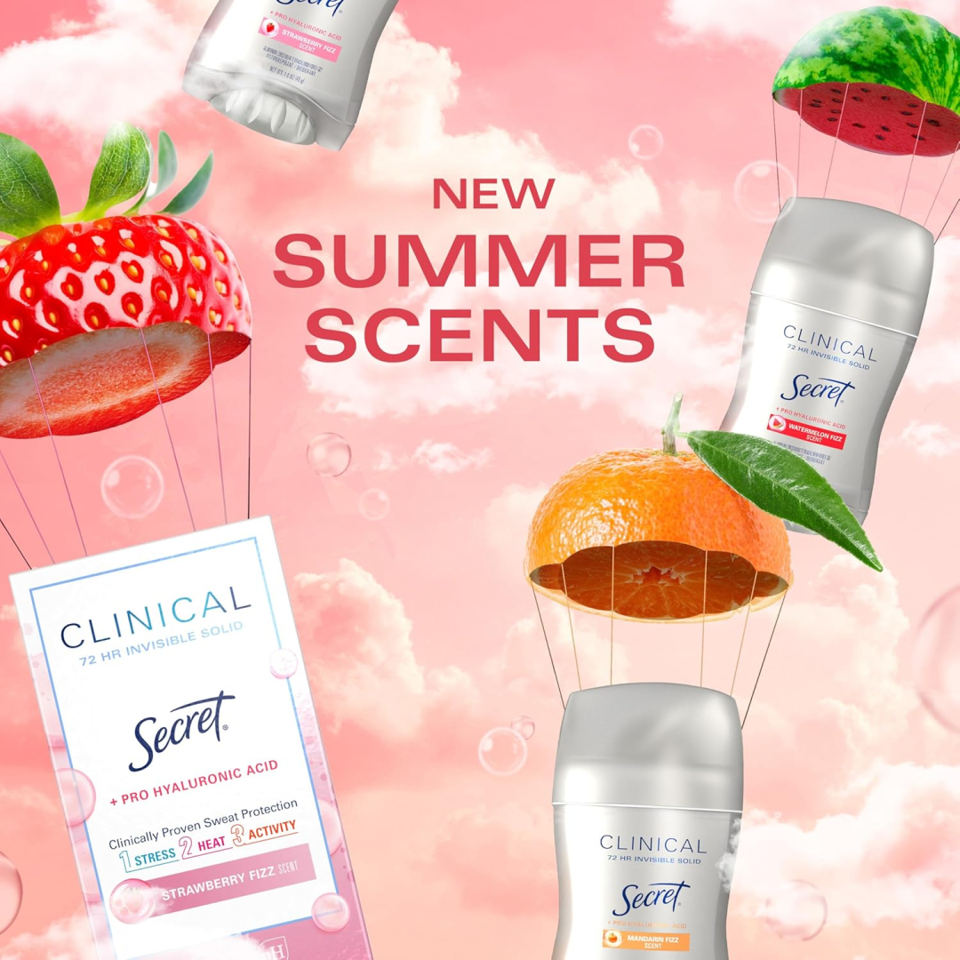 Дезодорант-антиперспірант твердий для жінок Secret Clinical Strength з ароматом кавуна, 45 г