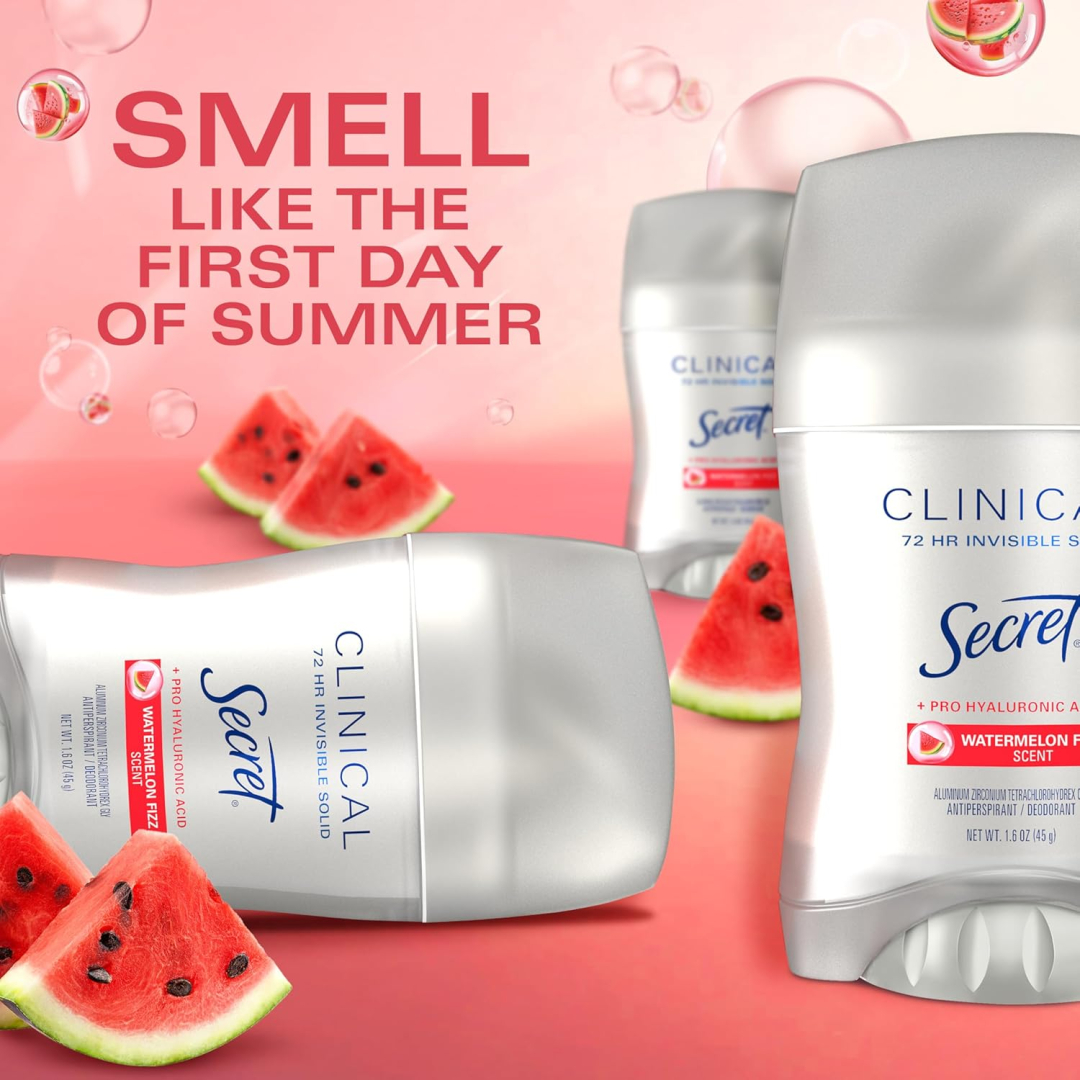 Дезодорант-антиперспірант твердий для жінок Secret Clinical Strength з ароматом кавуна, 45 г